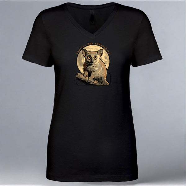Protect Our Bushbabies - Ladies V-Neck - Black