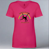 Jungle Friends - Ladies V-Neck - Raspberry