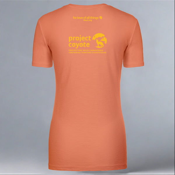 Project Coyote - Ladies Fitted V-Neck - Light Orange