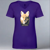 Project Coyote - Ladies V-Neck - Purple Rush