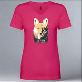 Project Coyote - Ladies V-Neck - Raspberry
