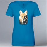 Project Coyote - Ladies V-Neck - Turquoise