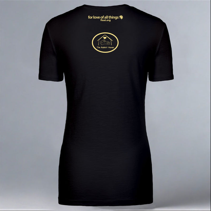 Rabbit Haven - Ladies V-Neck - Black