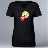 Rabbit Haven - Ladies V-Neck - Black