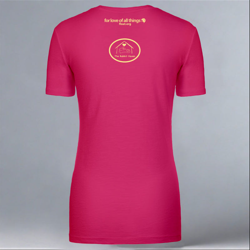 Rabbit Haven - Ladies V-Neck - Raspberry