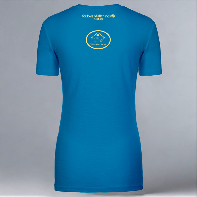 Rabbit Haven - Ladies V-Neck - Turquoise