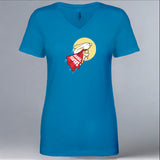 Rabbit Haven - Ladies V-Neck - Turquoise