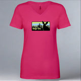 Rabbitats - Ladies V-Neck - Raspberry
