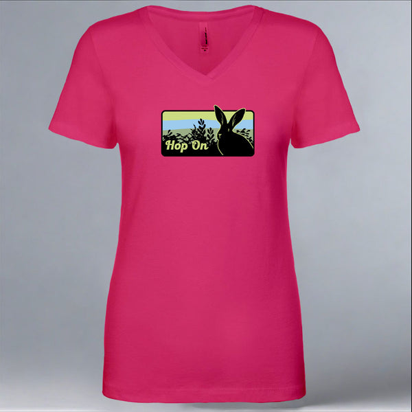 Rabbitats - Ladies V-Neck - Raspberry