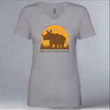 Rhino Conservation Partners - Ladies V-Neck - Heather Gray