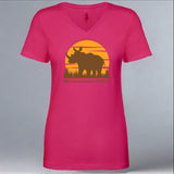 Rhino Conservation Partners - Ladies V-Neck - Raspberry