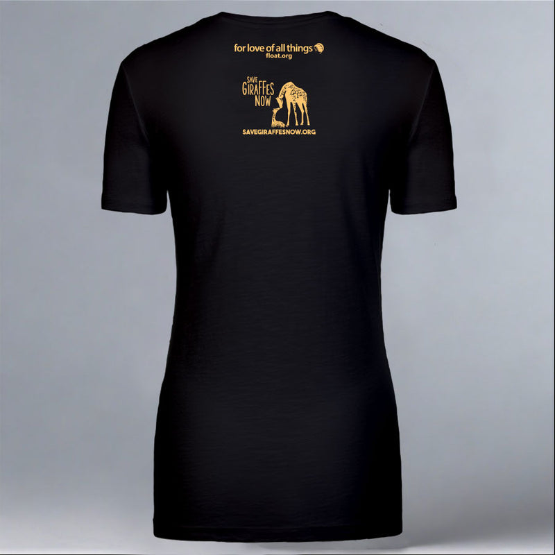 Save Giraffes Now - Ladies V-Neck - Black