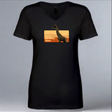 Save Giraffes Now - Ladies V-Neck - Black