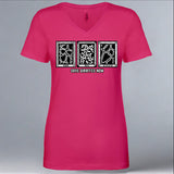 Save Giraffes Now - Ladies V-Neck - Raspberry