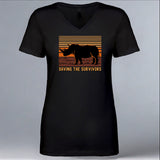 Saving the Survivors - Ladies V-Neck - Black