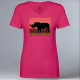 Saving the Survivors - Ladies V-Neck - Raspberry