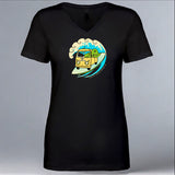 Tour de Turtles - Ladies V-Neck - Black
