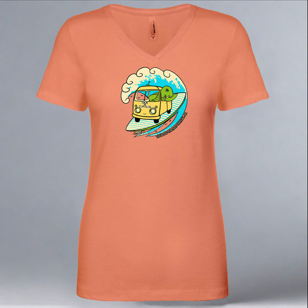 Tour de Turtles - Ladies V-Neck - Light Orange