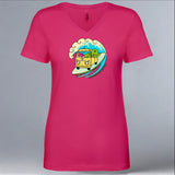 Tour de Turtles - Ladies V-Neck - Raspberry