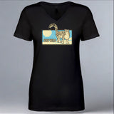 Snow Leopard Trust - Ladies V-Neck - Black