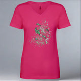 TIRN - Ladies V-Neck - Raspberry