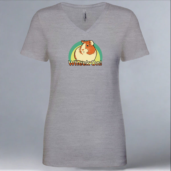 Wheek On! - Ladies V-Neck - Heather Gray