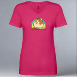 Wheek On! - Ladies V-Neck - Raspberry