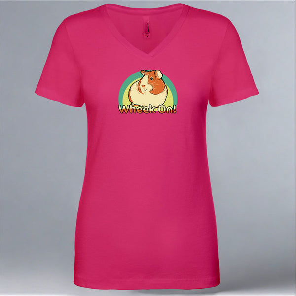 Wheek On! - Ladies V-Neck - Raspberry
