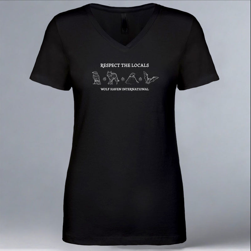 Respect the Locals - Ladies V-Neck - Black