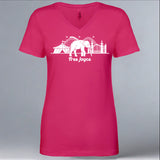 World Animal Protection - Ladies V-Neck - Raspberry
