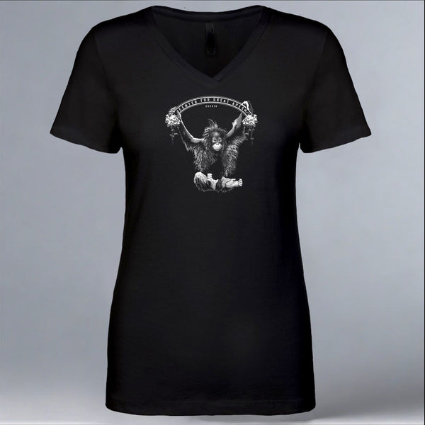 Cahaya - Ladies Fitted V-Neck - Black