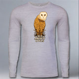 All About Owls - Adult Long Sleeve - Heather Gray