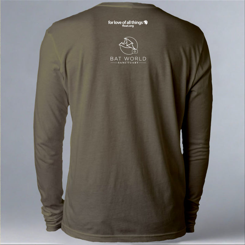 Bat World Sanctuary - Adult Long Sleeve - Military Green