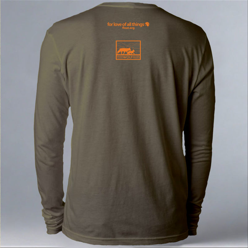 Grand Canyon Wolf Recovery Project - Adult Long Sleeve - Military Green