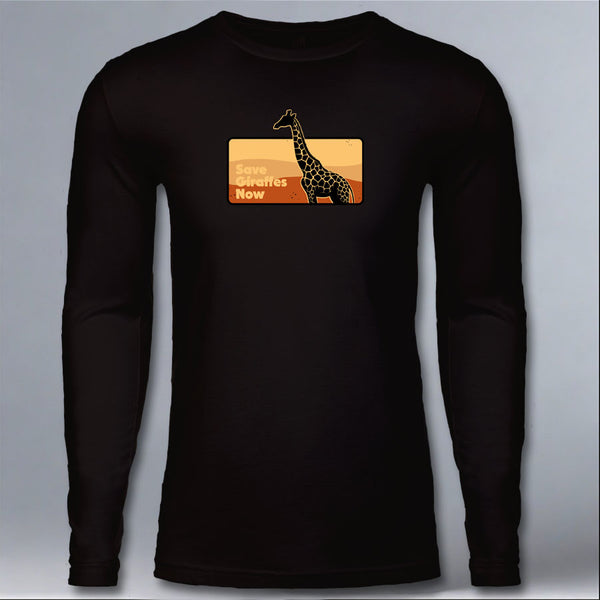 Save Giraffes Now - Adult Long Sleeve - Black