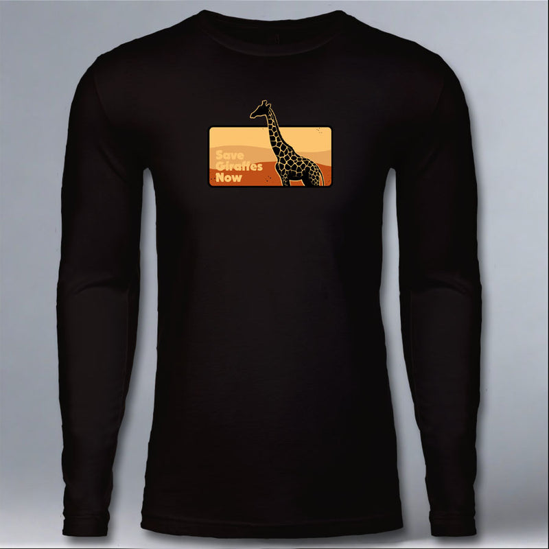 Save Giraffes Now - Adult Long Sleeve - Black