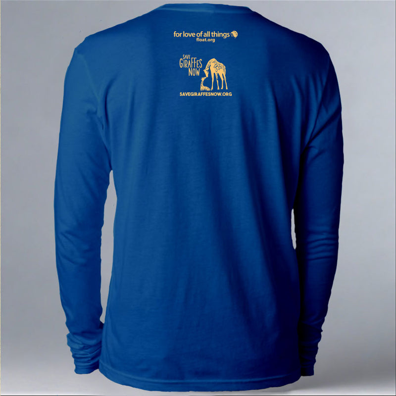 Save Giraffes Now - Adult Long Sleeve - Cool Blue