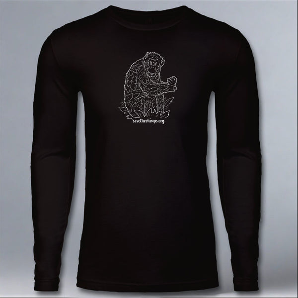 Save the Chimps - Adult Long Sleeve - Black