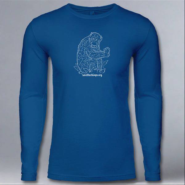 Save the Chimps - Adult Long Sleeve - Cool Blue