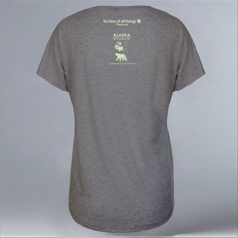 Alaska Wildlife Conservation Center - Ladies Triblend Dolman - Premium Heather