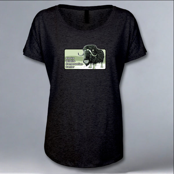 Alaska Wildlife Conservation Center - Ladies Triblend Dolman - Vintage Black