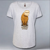 All About Owls - Ladies Triblend Dolman - Heather White