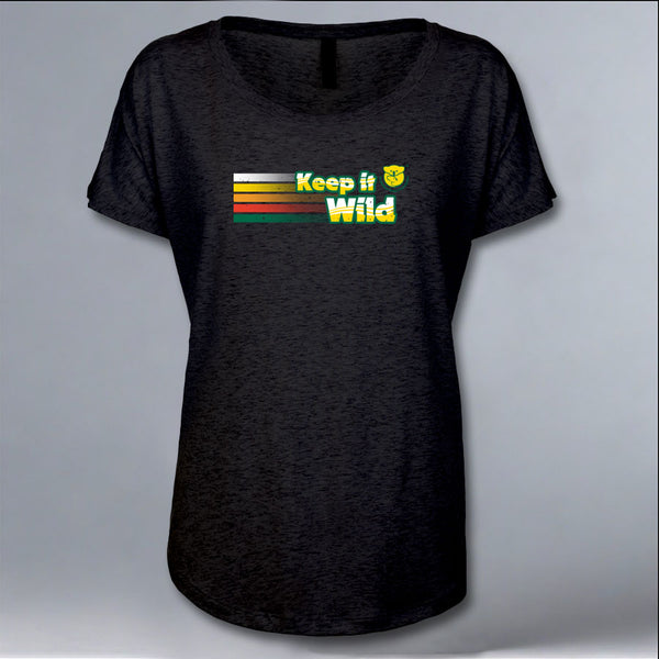Keep it Wild - Ladies Triblend Dolman - Vintage Black