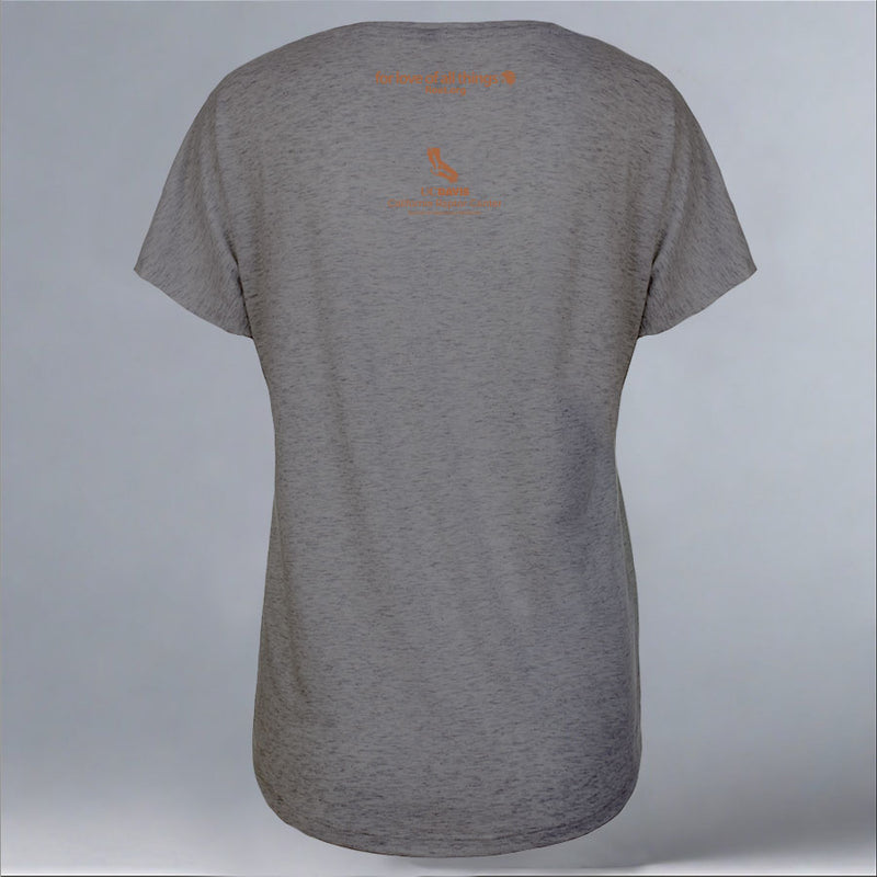California Raptor Center - Ladies Triblend Dolman - Graphite Heather