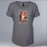 California Raptor Center - Ladies Triblend Dolman - Graphite Heather