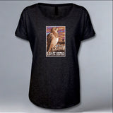 California Raptor Center - Ladies Triblend Dolman - Vintage Black