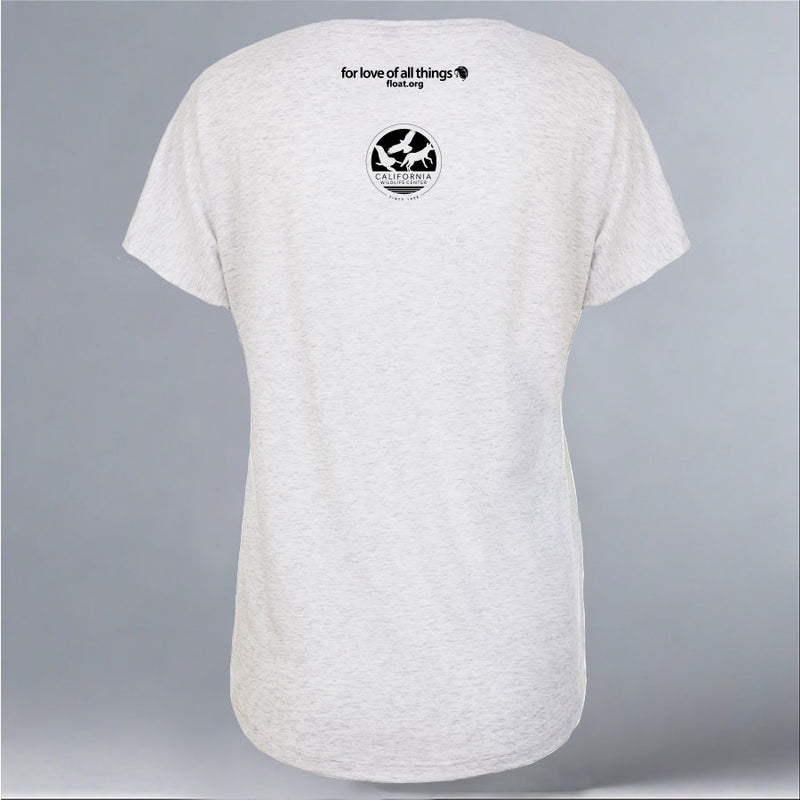 California Wildlife Center - Ladies Triblend Dolman - Heather White