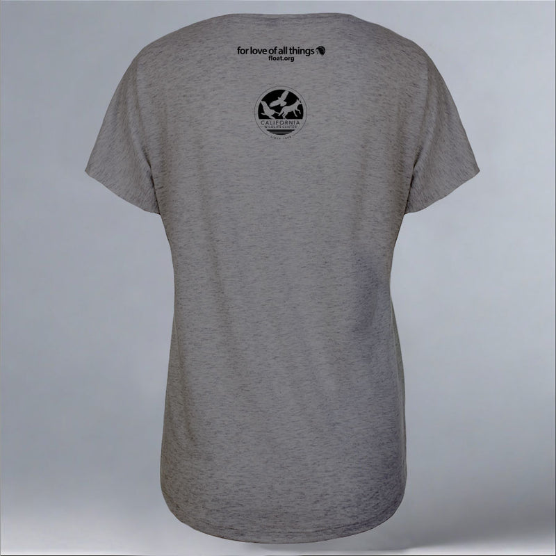 California Wildlife Center - Ladies Triblend Dolman - Graphite Heather