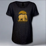 Following Giants - Ladies Triblend Dolman - Vintage Black