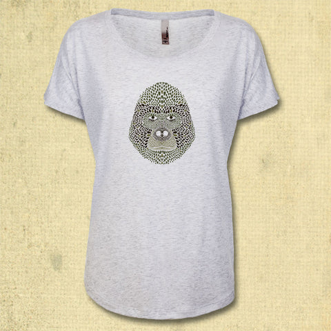 Gorilla Doctors - Ladies Triblend Dolman - Heather White